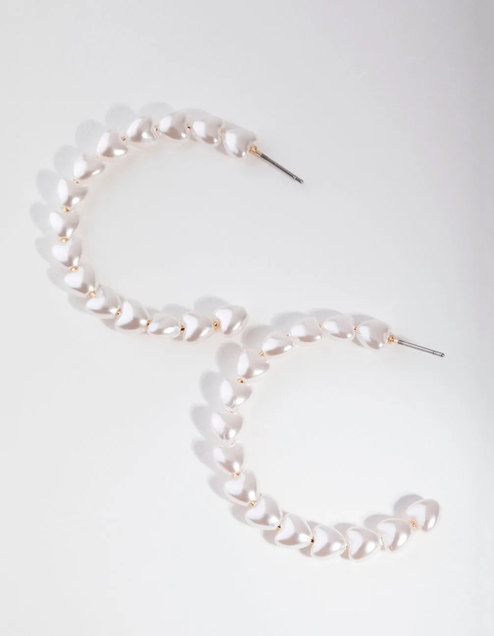 Gold Pearl Hoop Earrings
