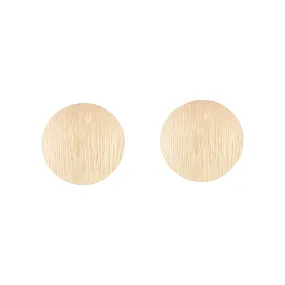 Gold Texture Oversized Disc Earrings
