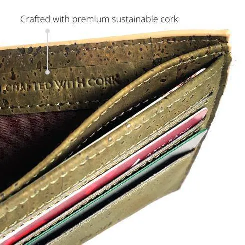 Kakapo Cork Wallet - Unique Unisex Slim Wallet for Men and Women - Tan