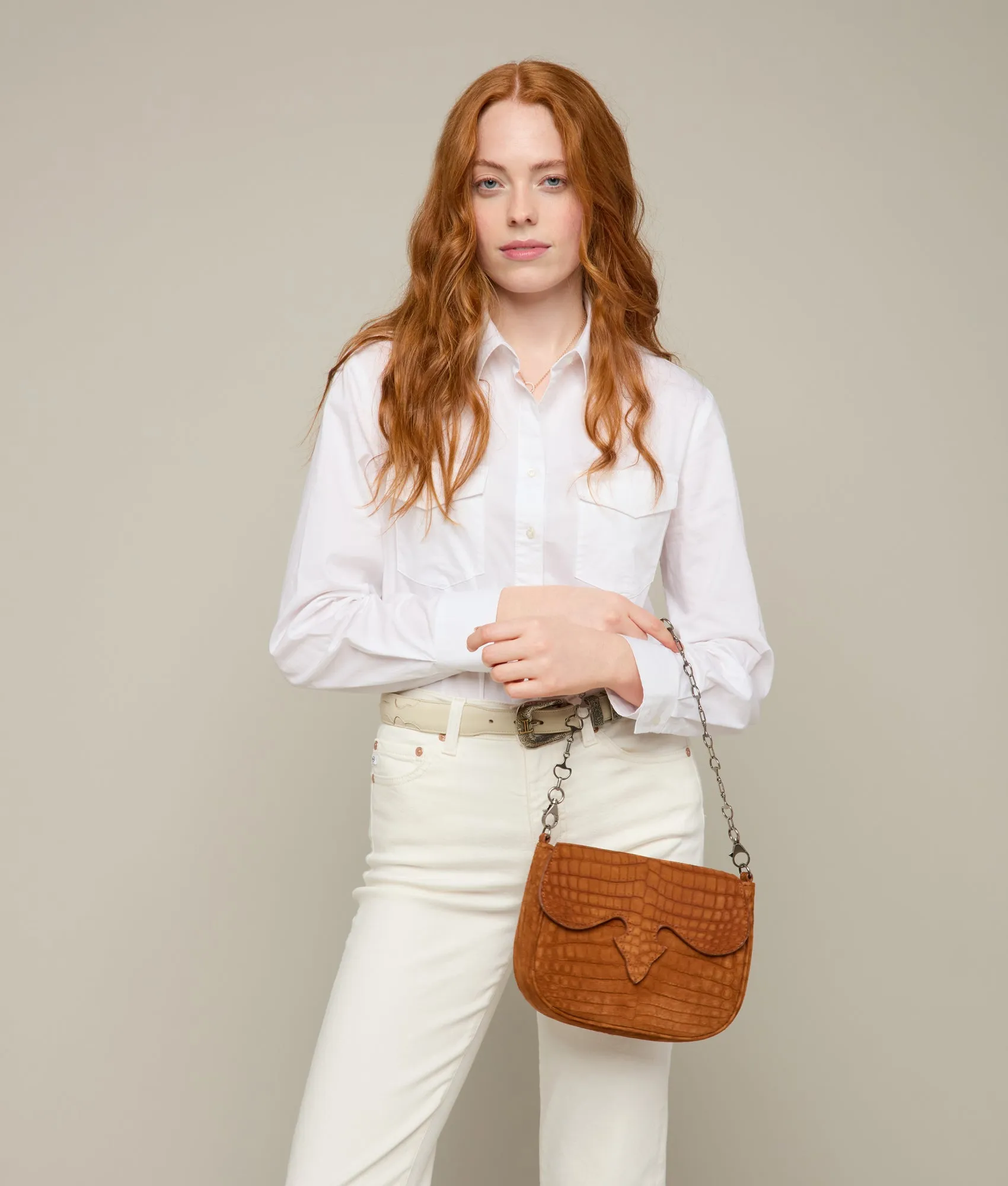 Lainey Exotic Crossbody :: Cognac