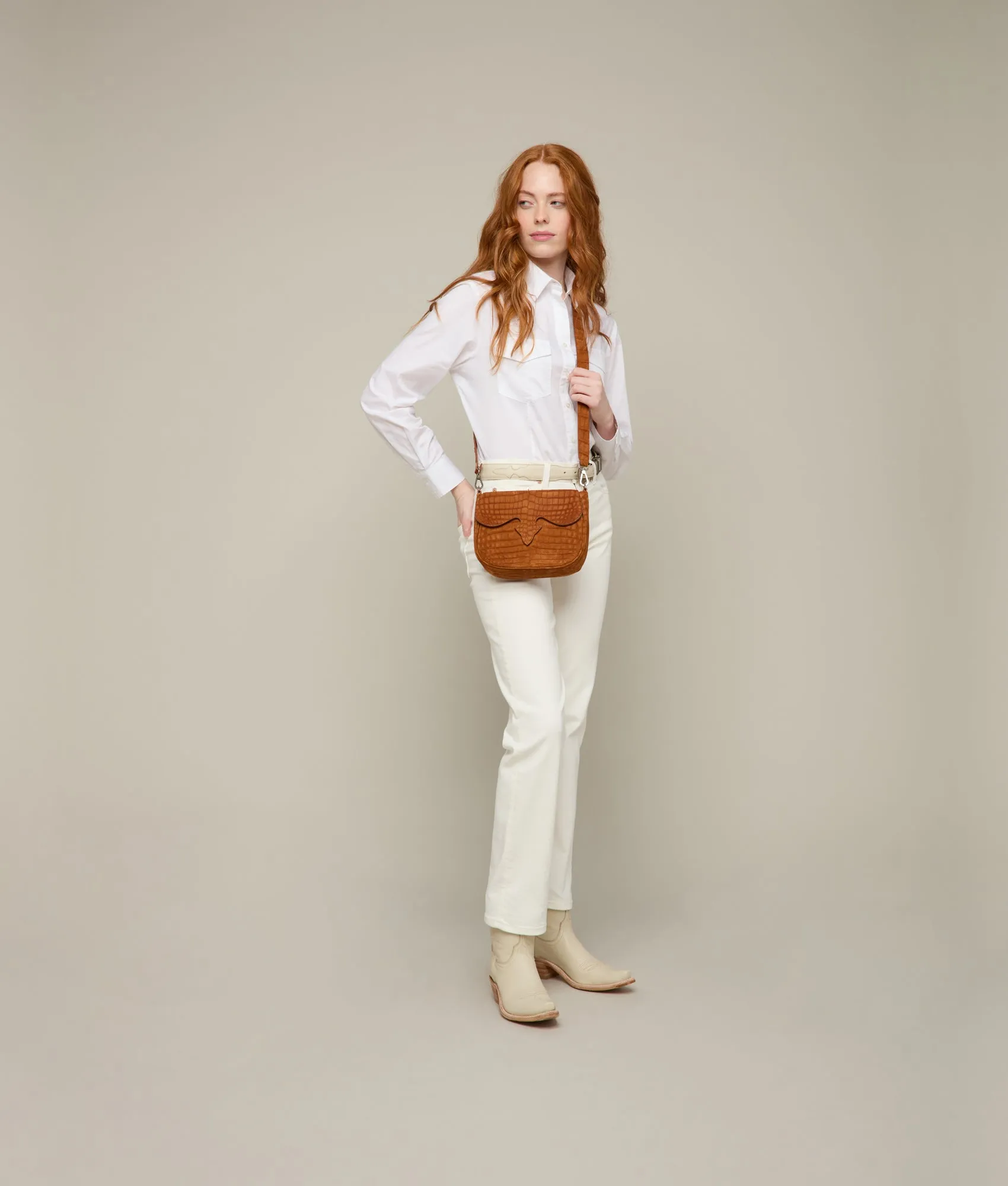 Lainey Exotic Crossbody :: Cognac
