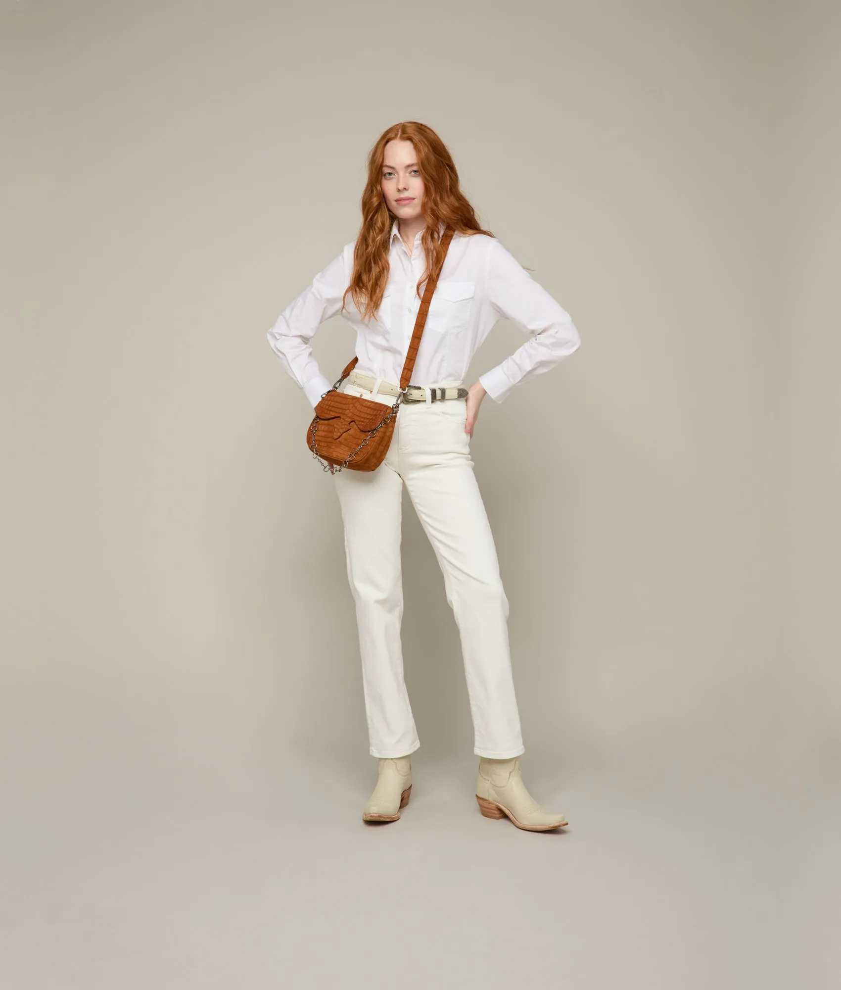 Lainey Exotic Crossbody :: Cognac