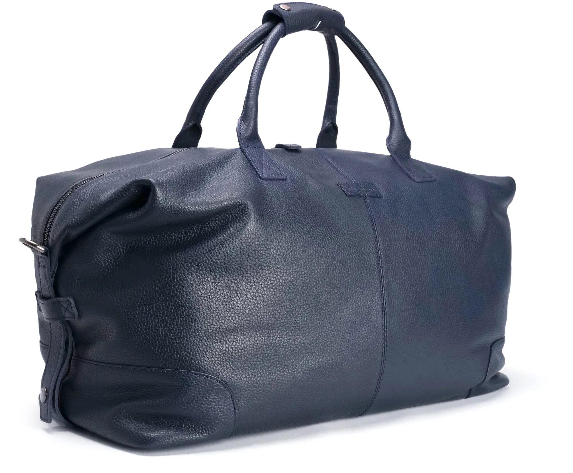 Leather Holdall/Weekend Bag Navy Blue