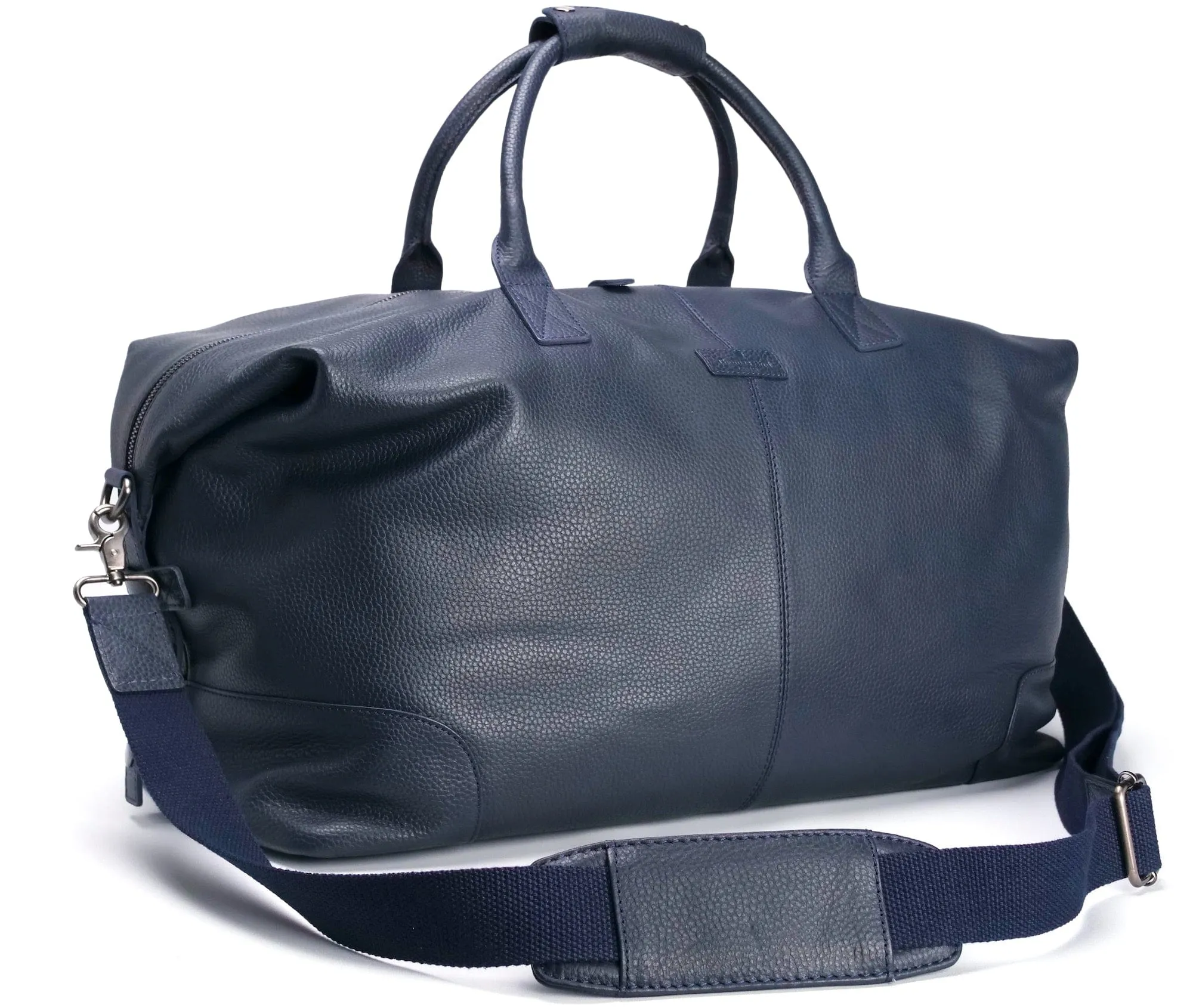 Leather Holdall/Weekend Bag Navy Blue