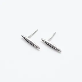 Long Silver Eye Shaped Studs