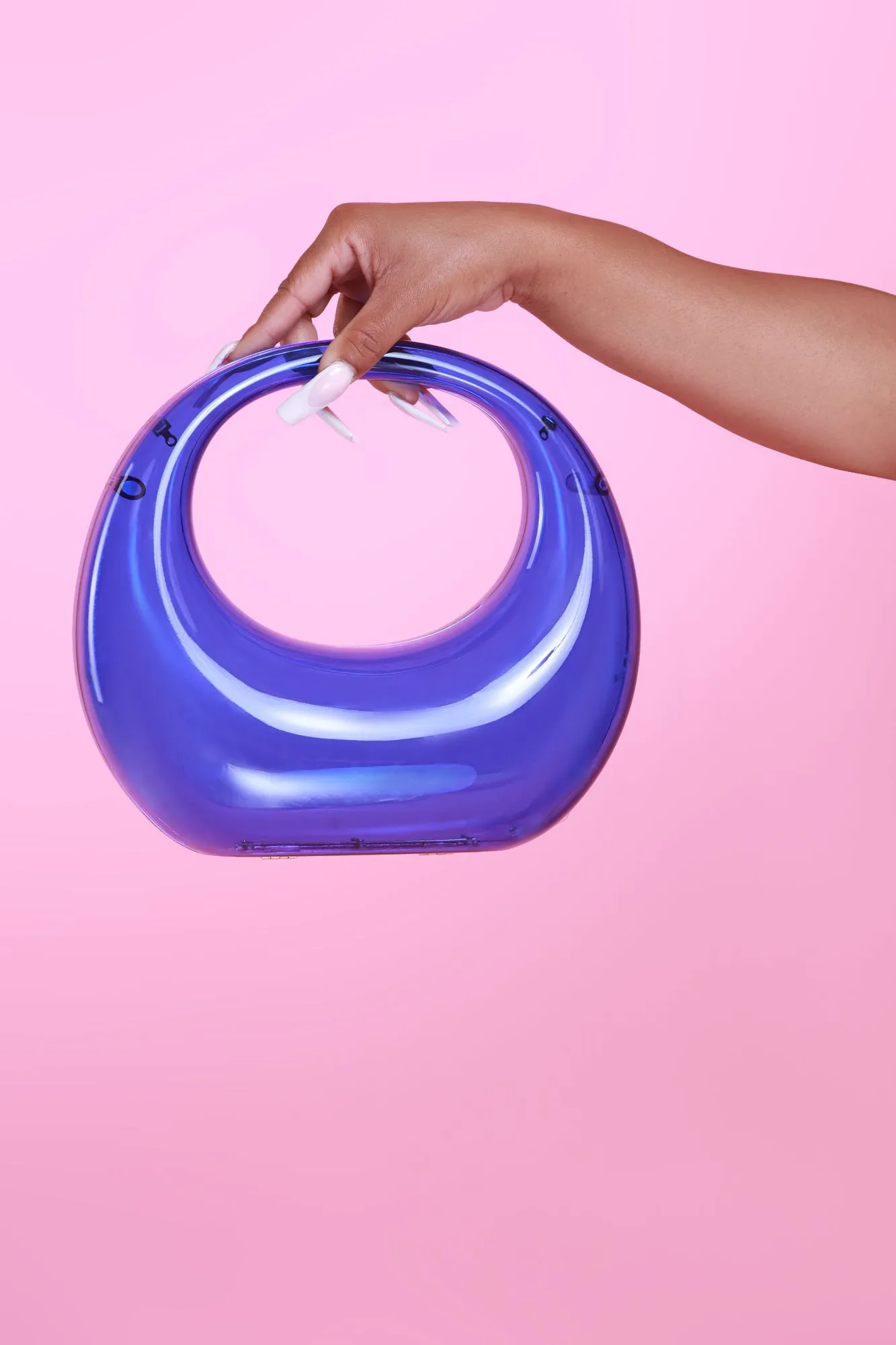 Looking Glass Transparent Evening Bag - Royal Blue