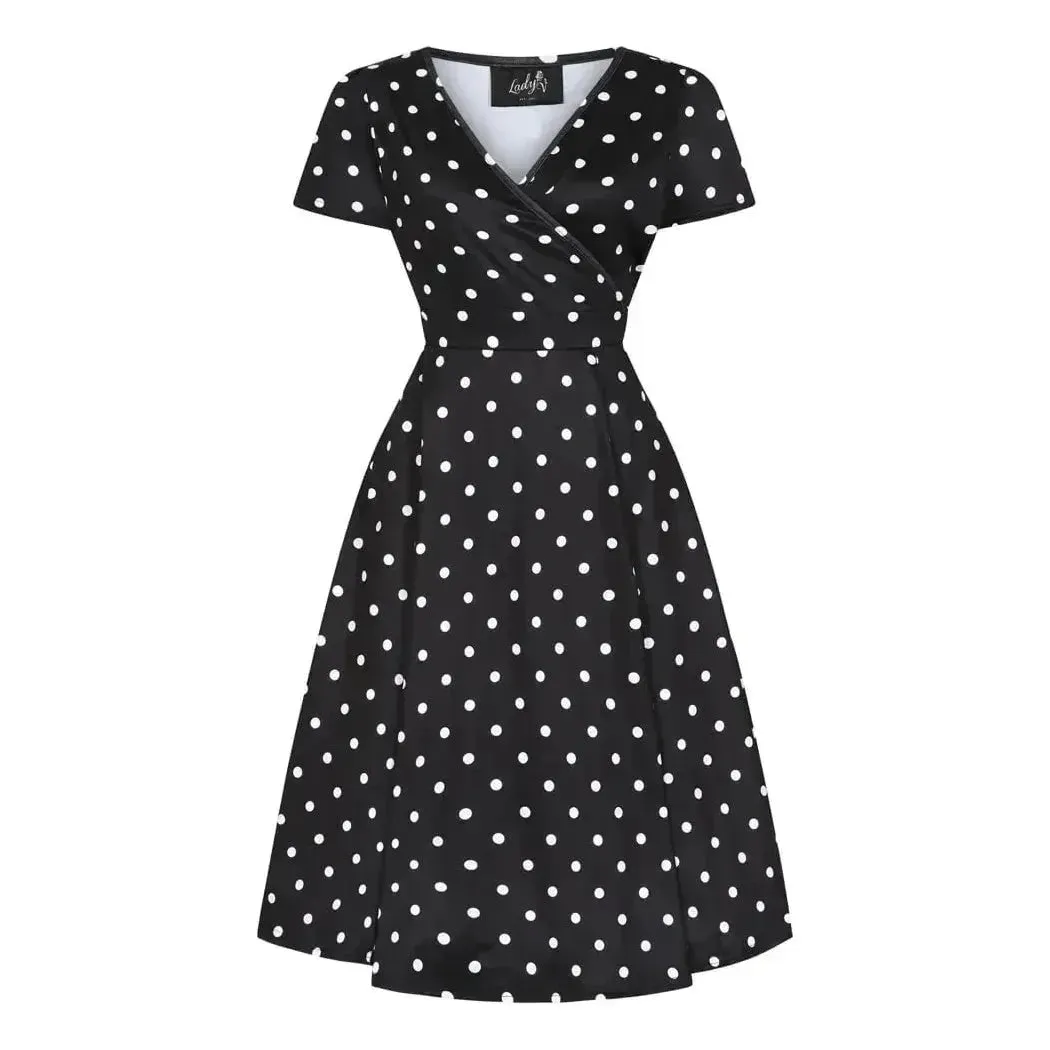 Lyra Dress - Black Polka Dot