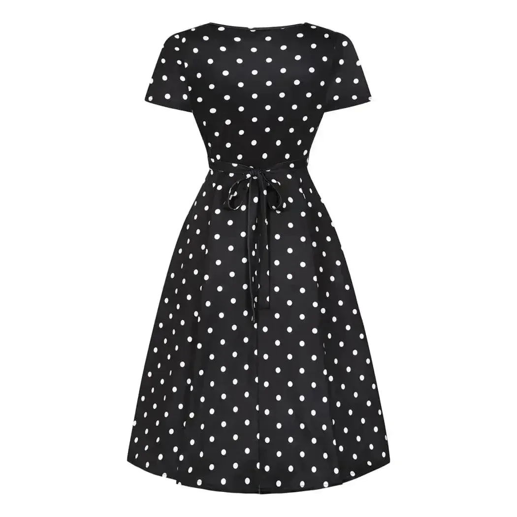 Lyra Dress - Black Polka Dot