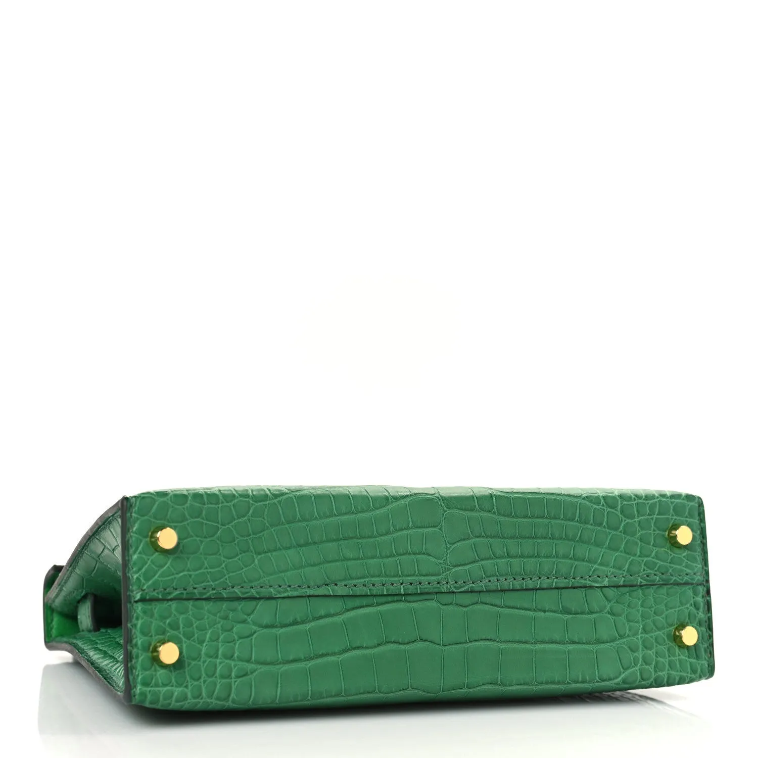 Matte Alligator Mini Kelly Sellier 20 Vert Cactus