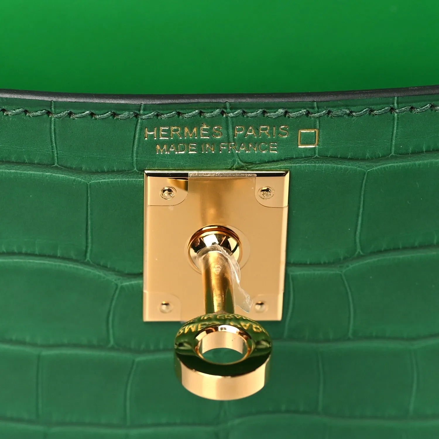 Matte Alligator Mini Kelly Sellier 20 Vert Cactus