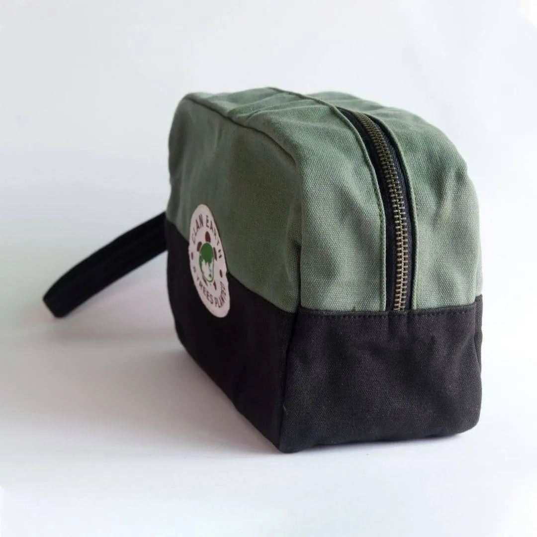 Oryx Dopp Kit - Desk & Travel Organizer - Shaving Kit Bag - Artist Kit Bag - Olive Green & Black