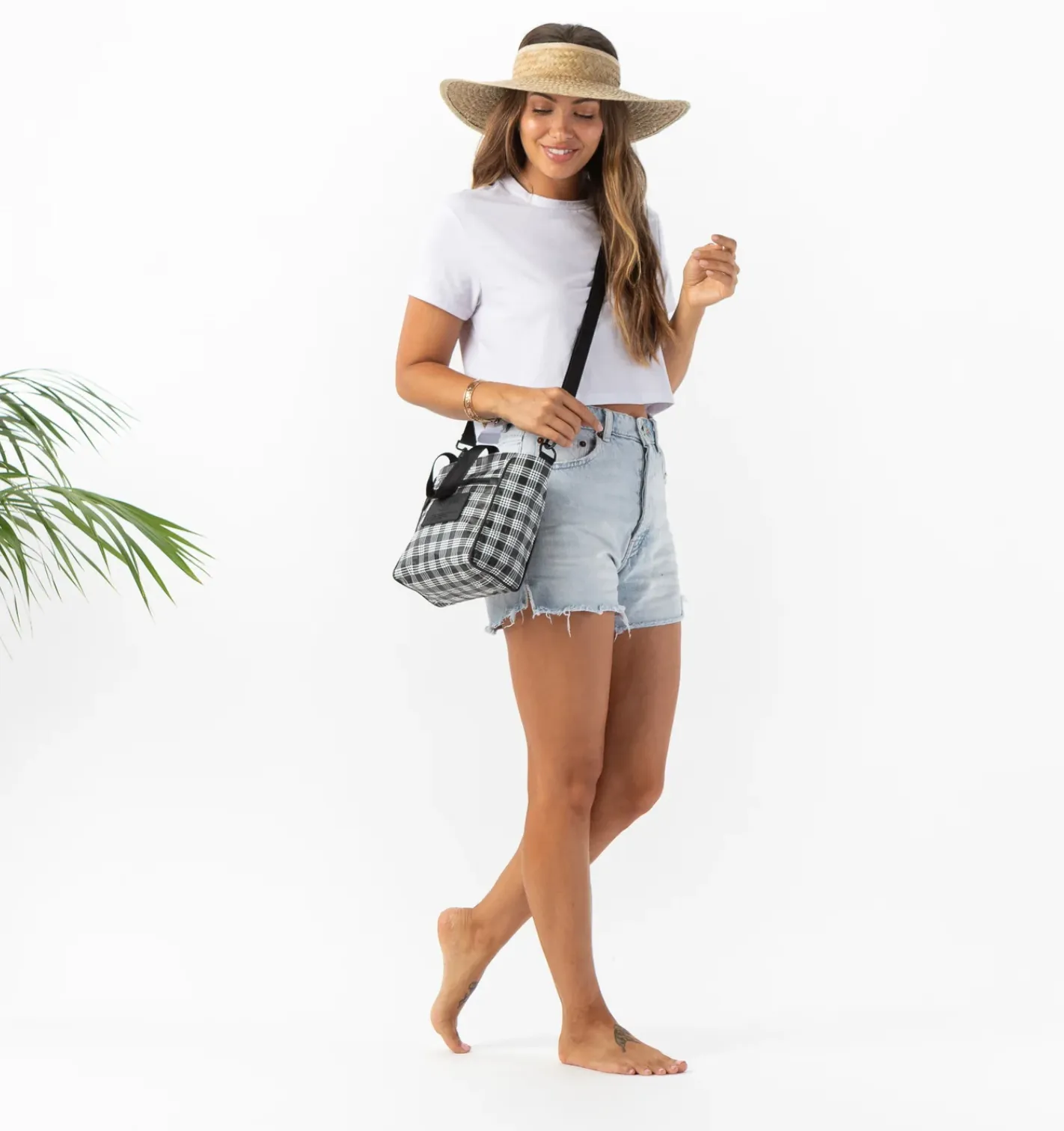 Palaka Crossbody / Black on White