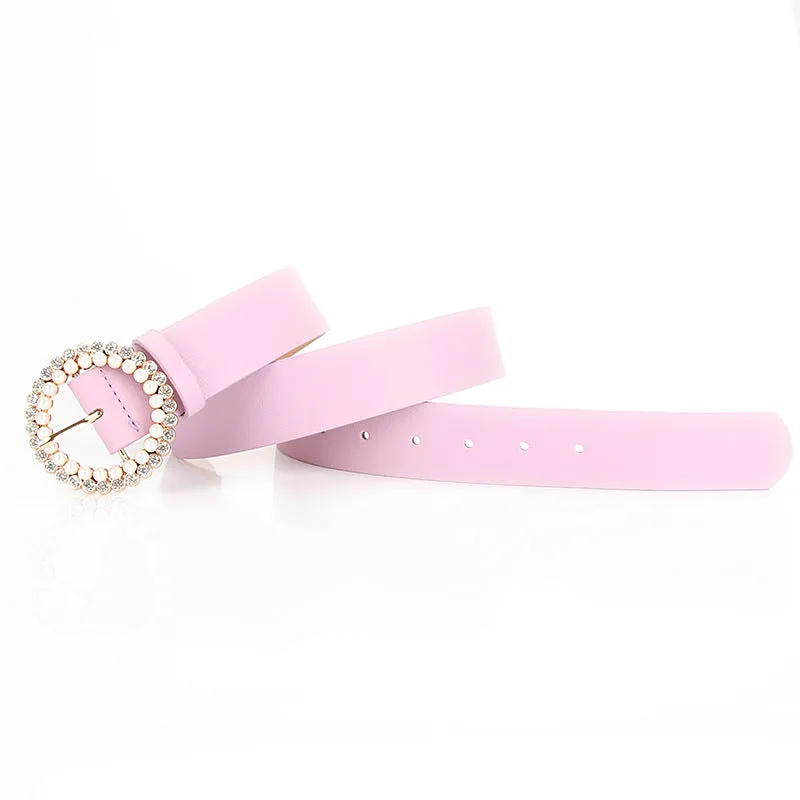 Pearl Alloy Buckle Intellectual Atmosphere Color Multi-Choice Decorative Dress Belt