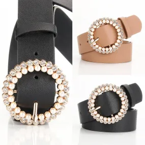 Pearl Alloy Buckle Intellectual Atmosphere Color Multi-Choice Decorative Dress Belt