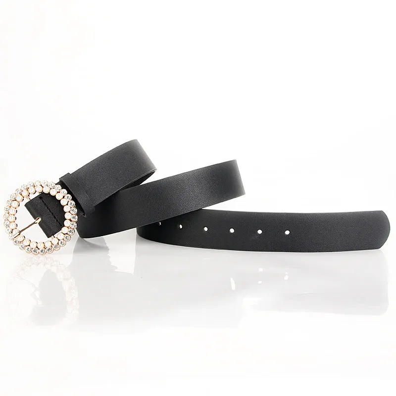Pearl Alloy Buckle Intellectual Atmosphere Color Multi-Choice Decorative Dress Belt