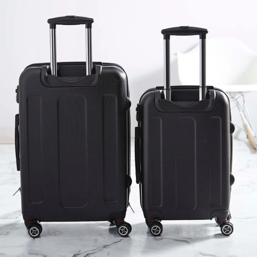 Personalised Suitcase | White Marble with Navy Monogram