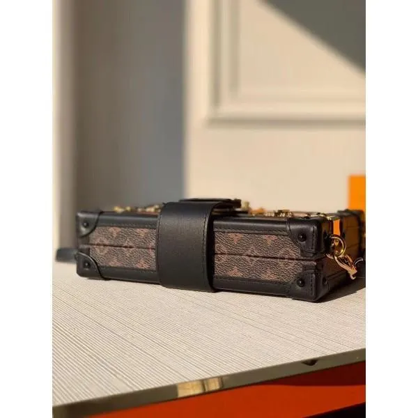 Petite Malle Damier And Monogram Canvas Box Shoulder Bag M55519 2019 Collection