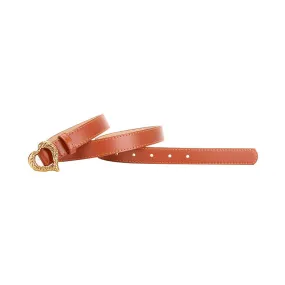 Retro Gold Heart Buckle Imitation Leather Belt Fashion All-Match Business Suit and Dress Decorative Band