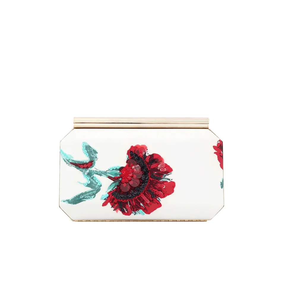 Saya Embroidered Carnation Clutch