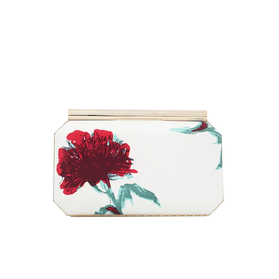 Saya Embroidered Carnation Clutch