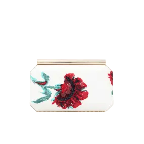 Saya Embroidered Carnation Clutch