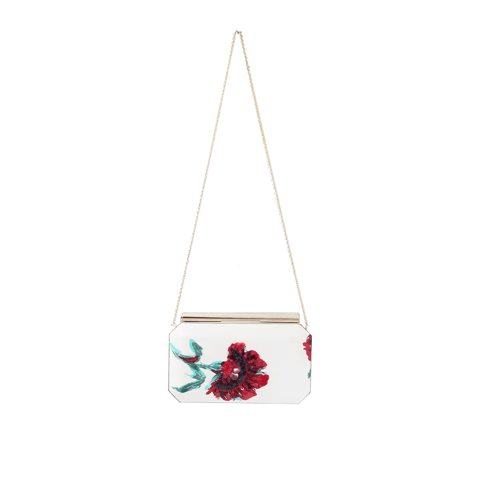 Saya Embroidered Carnation Clutch