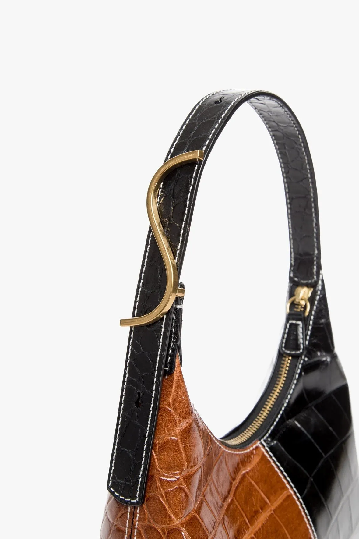 SCOTTY BAG | BLACK SADDLE CROC EMBOSSED