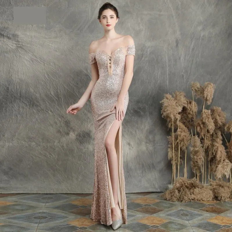 Sequined Mermaid Evening Party Dress