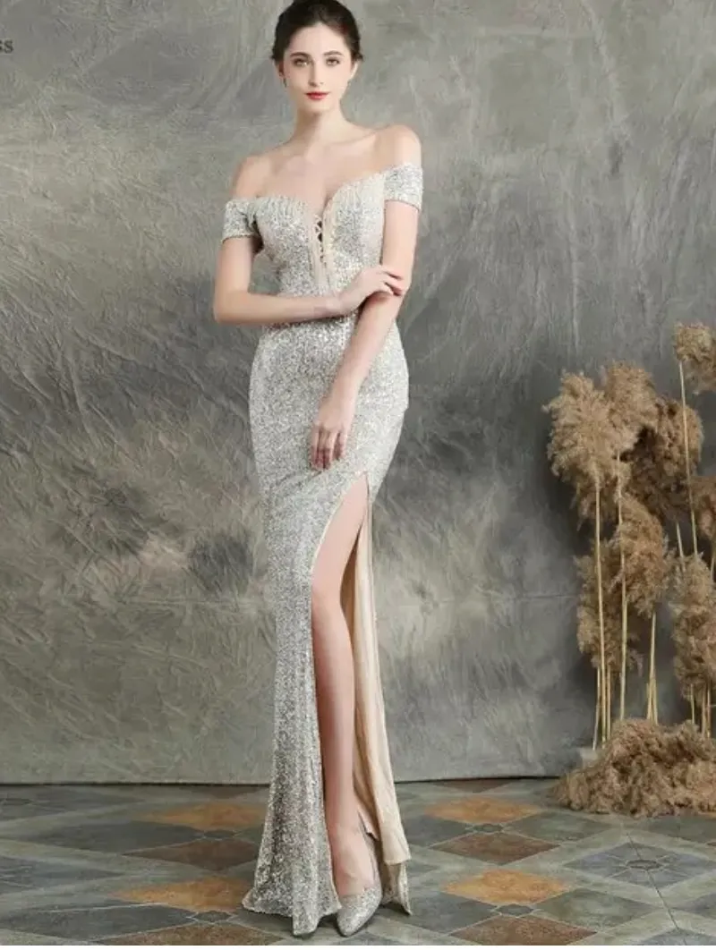 Sequined Mermaid Evening Party Dress