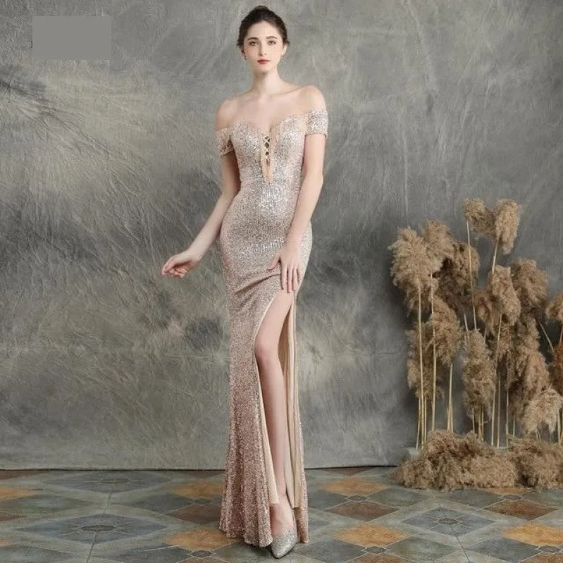 Sequined Mermaid Evening Party Dress