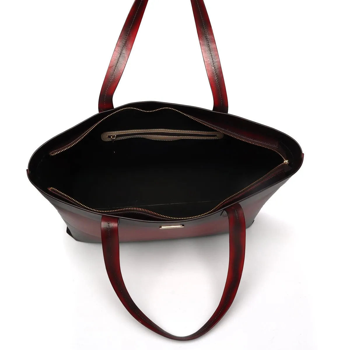 Shopping Basket Leather Bag With Top Zip Opening for women By Brune & Bareskin