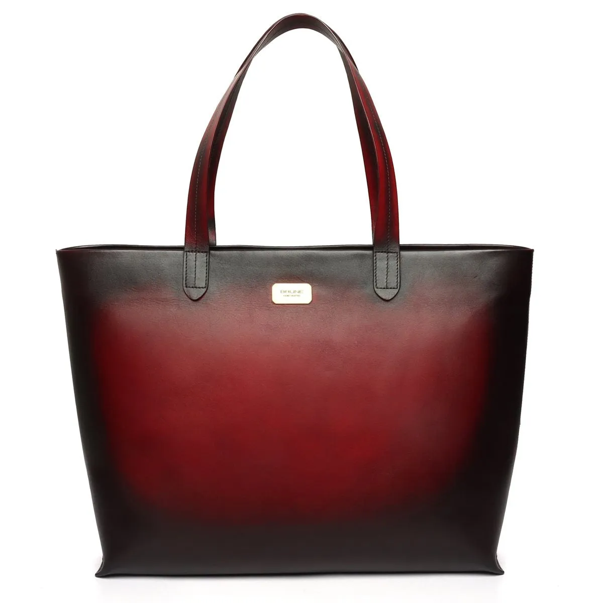 Shopping Basket Leather Bag With Top Zip Opening for women By Brune & Bareskin