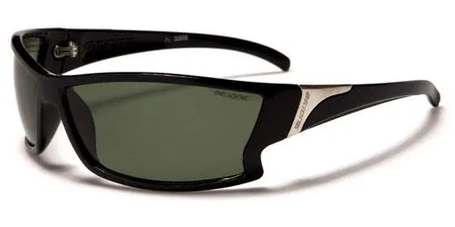 Small Black Polarized Wrap Sunglasses for Men