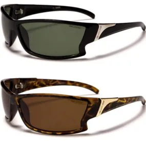 Small Black Polarized Wrap Sunglasses for Men