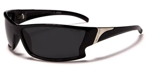 Small Black Polarized Wrap Sunglasses for Men