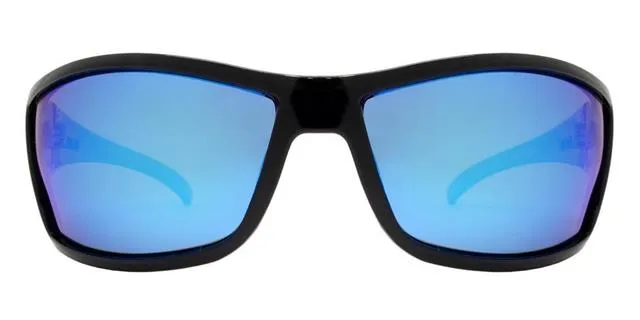 Small Black Polarized Wrap Sunglasses for Men