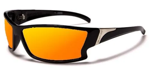Small Black Polarized Wrap Sunglasses for Men