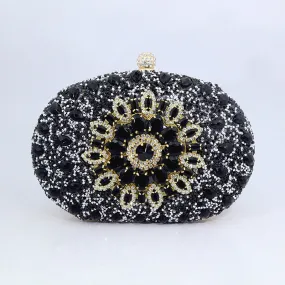 Sparkling Sunflower Style Diamond Evening Bag Clutch
