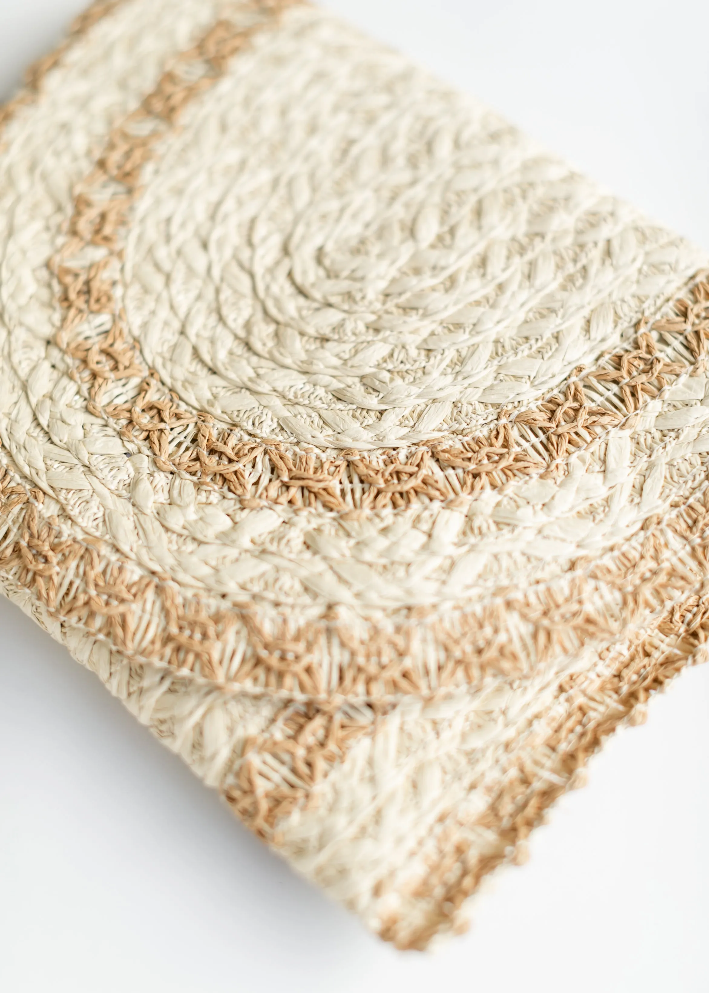 Straw Stitched Natural Clutch Bag