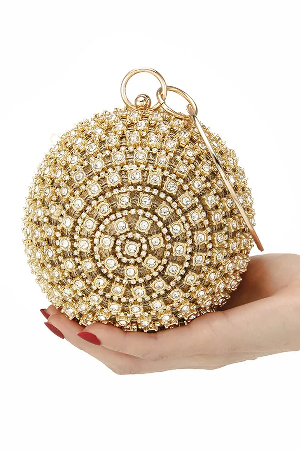 Stylish Sparkle Rhinestones Ball Shaped Sequin Evening Bag