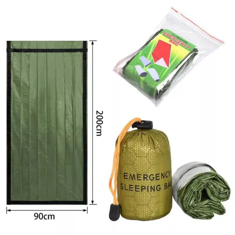 Survival Kit Thermal Blanket Reusable Portable Emergency Sleeping Bag Camping Blanket Waterproof Outdoor Supplies