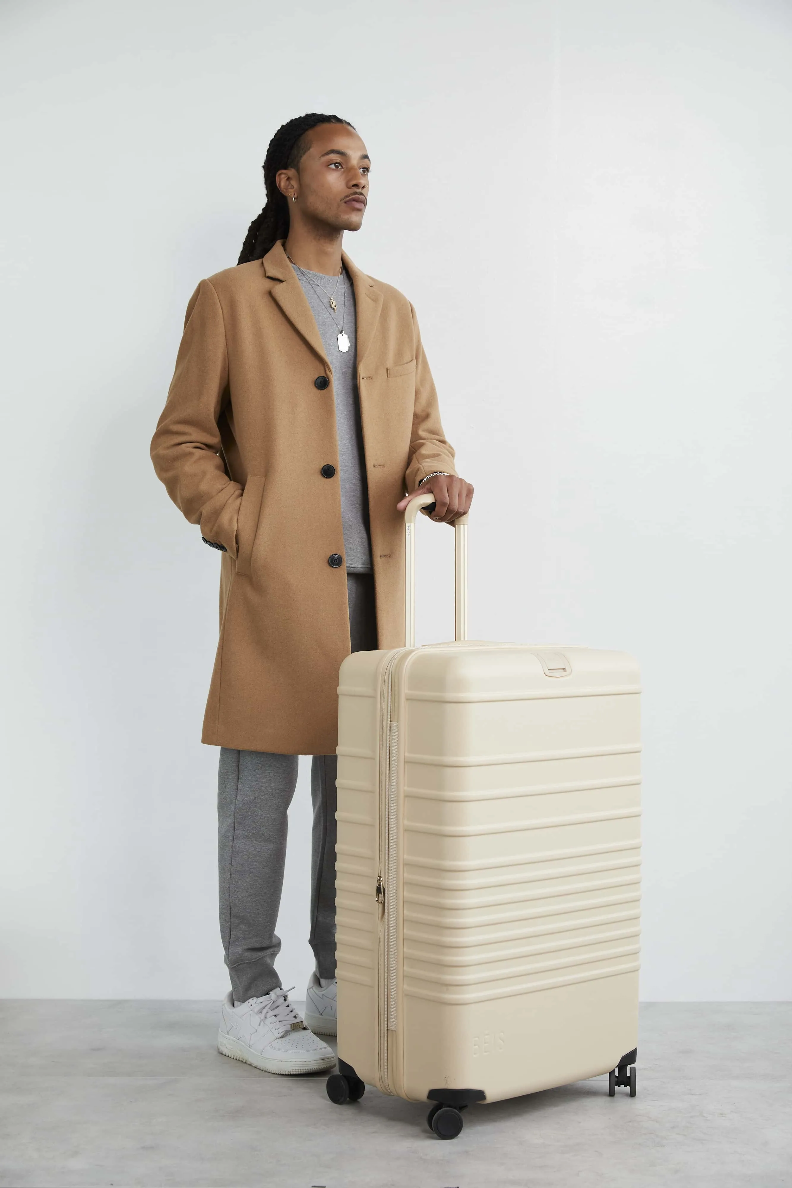 The Large Check-In Roller in Beige