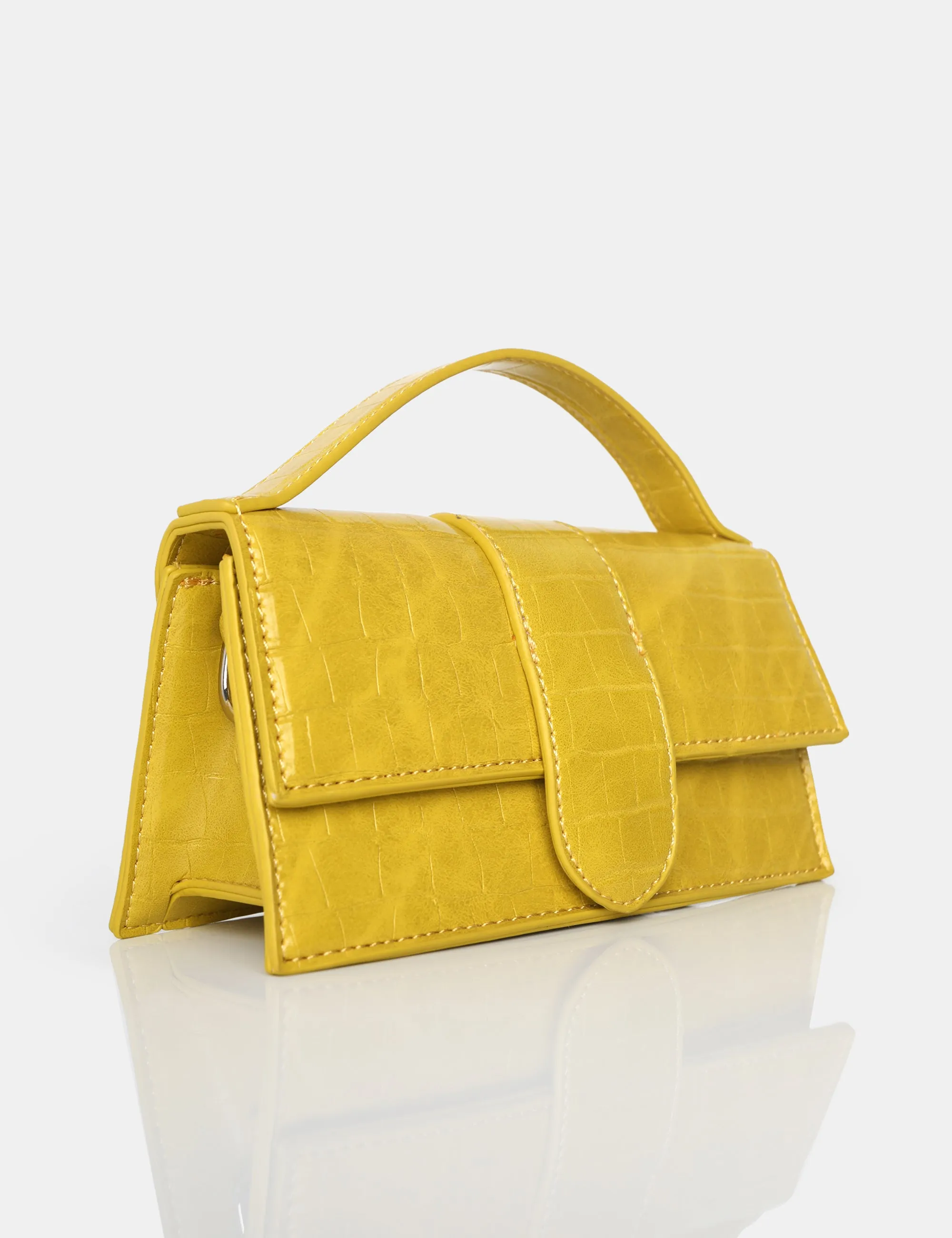 The Mika Lime Matte Croc Pu Mini Bag