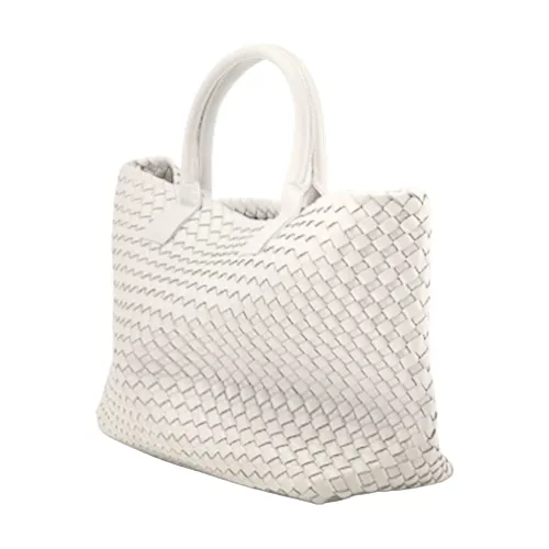 The Nicola 2.0 Weave Tote Bag in white