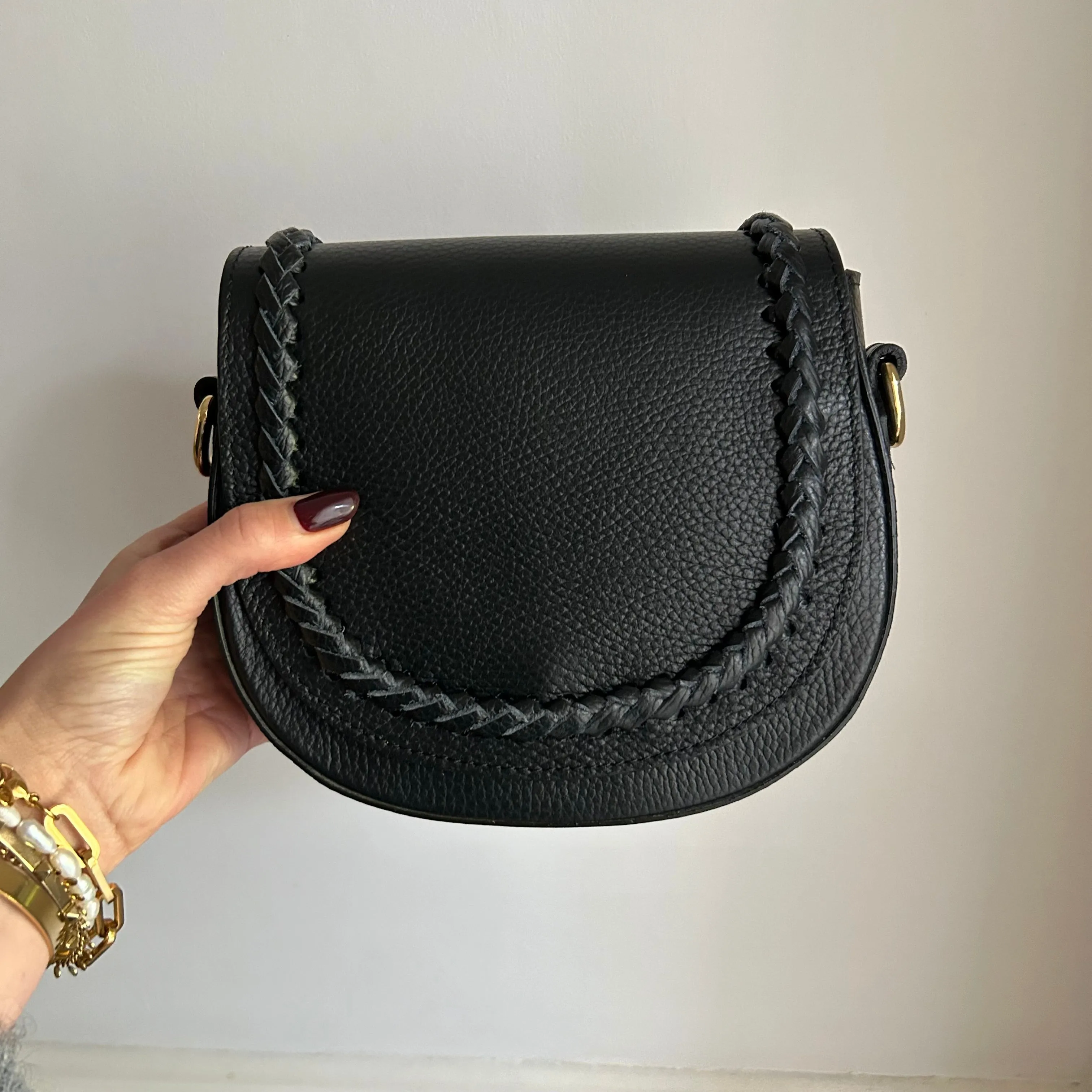 The Plaited Leather Saddle Bag