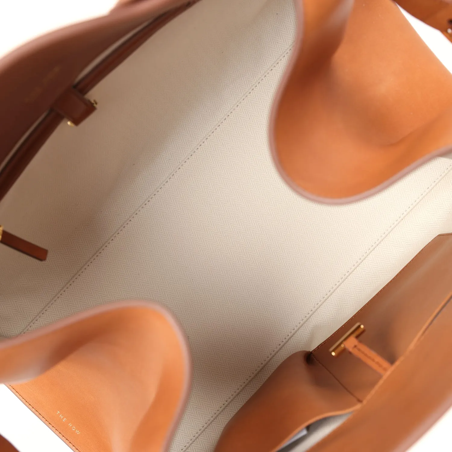 The Row Soft Margaux 15 Cuir Saddle Leather Gold Hardware