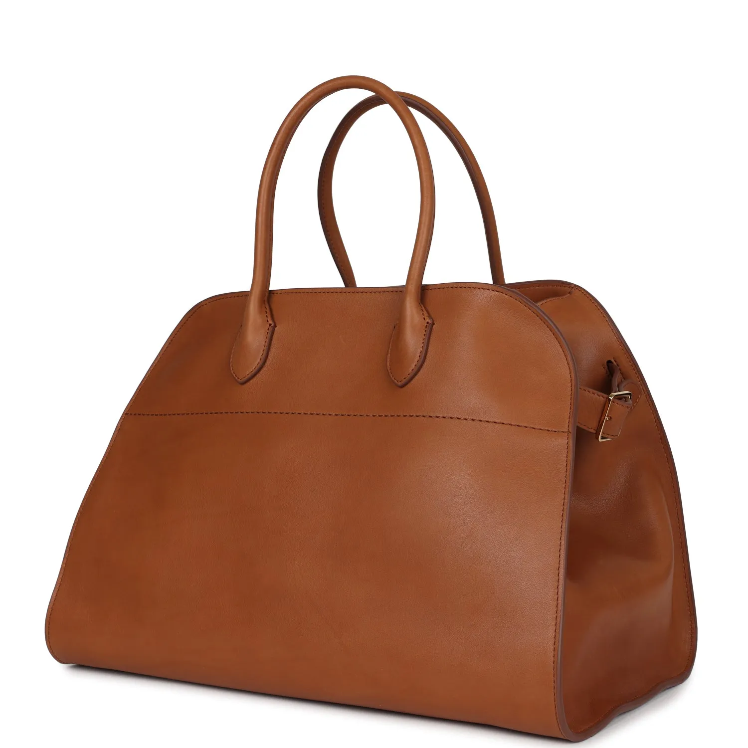 The Row Soft Margaux 15 Cuir Saddle Leather Gold Hardware