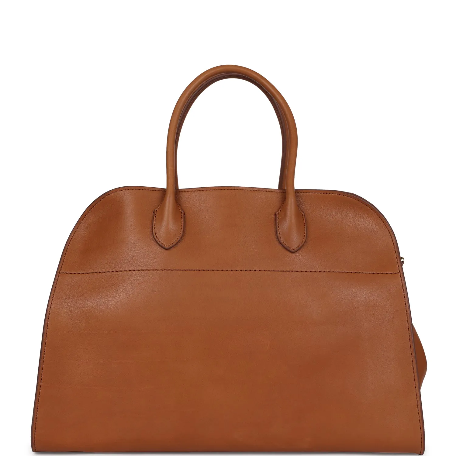 The Row Soft Margaux 15 Cuir Saddle Leather Gold Hardware