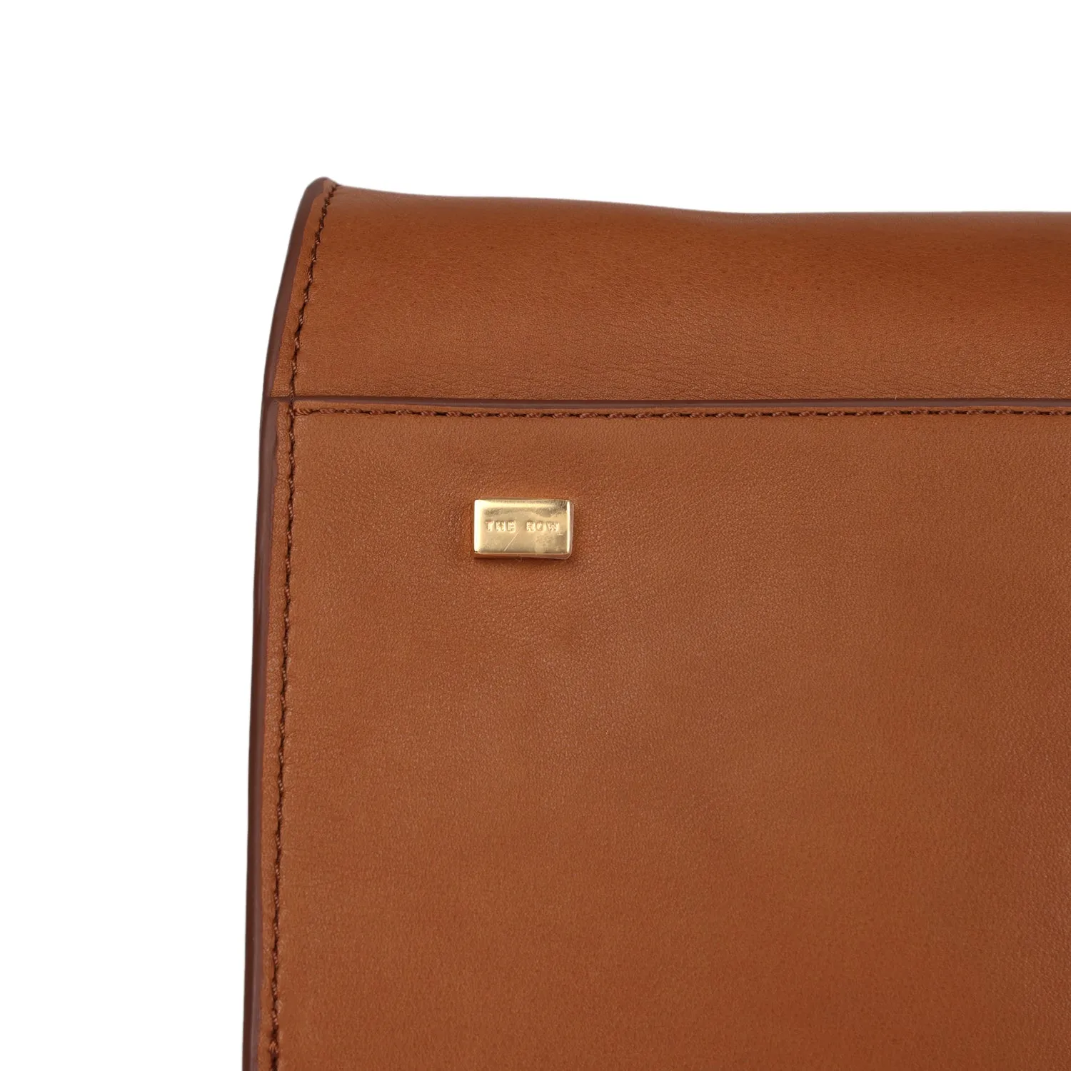 The Row Soft Margaux 15 Cuir Saddle Leather Gold Hardware