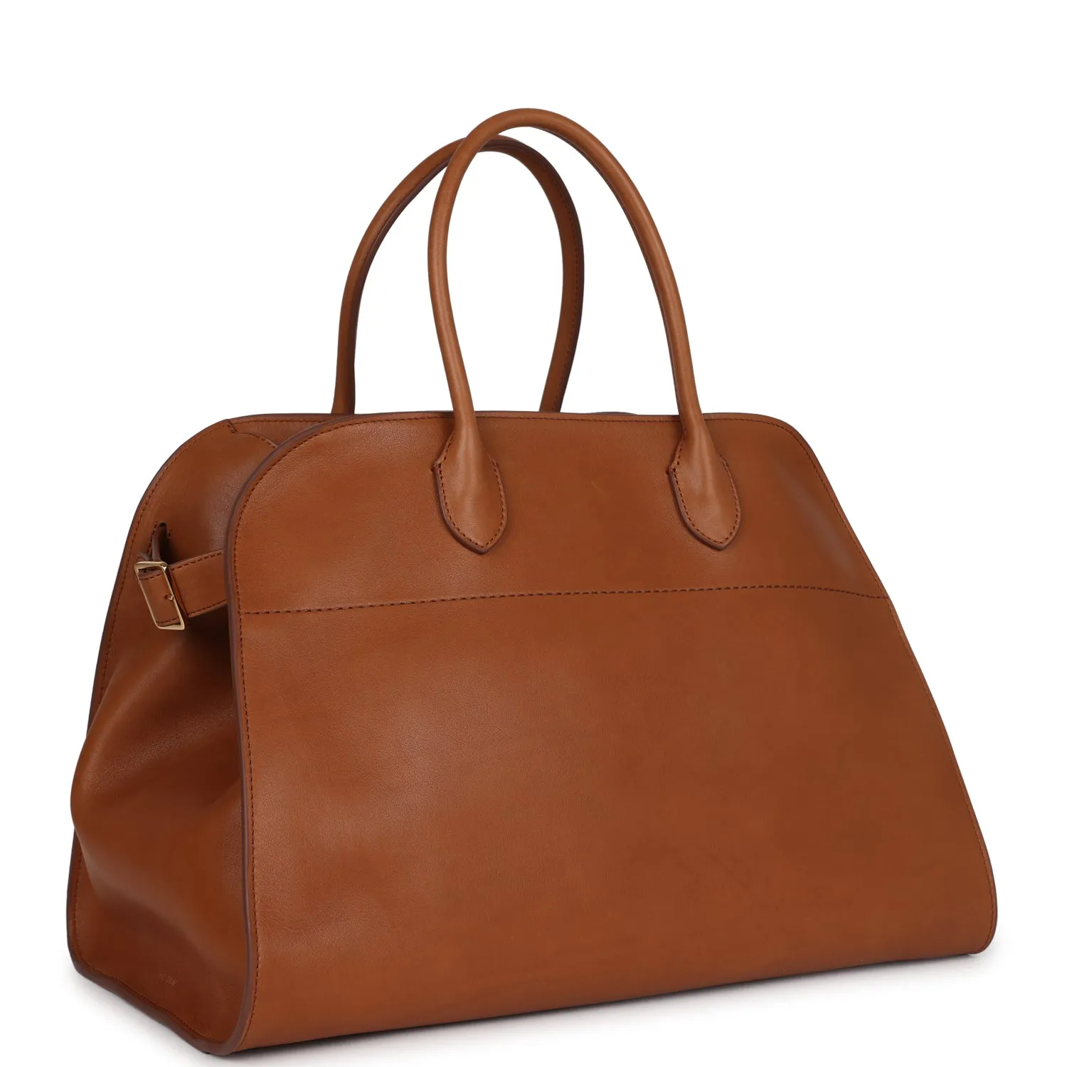 The Row Soft Margaux 15 Cuir Saddle Leather Gold Hardware